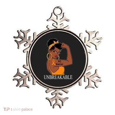 Ms Warrior Unbreakable Multiple Sclerosis Awareness Black Women Ornament
