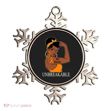 Ms Warrior Unbreakable Multiple Sclerosis Awareness Black Women Ornament