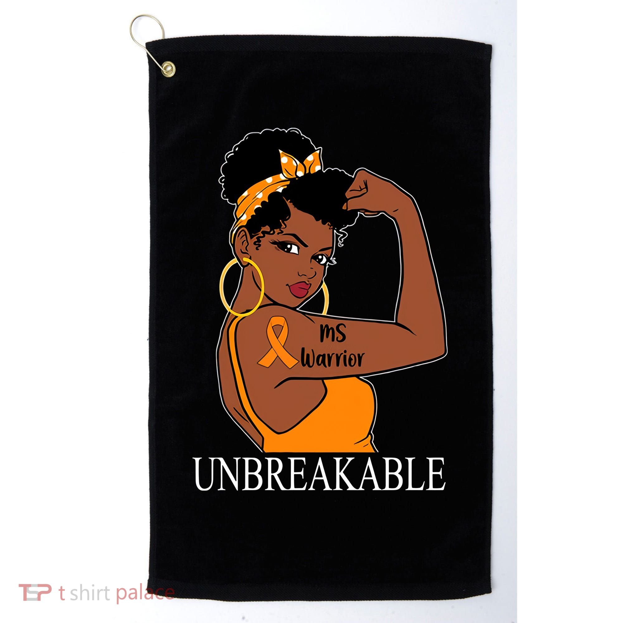 Ms Warrior Unbreakable Multiple Sclerosis Awareness Black Women Golf Towel