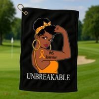 Ms Warrior Unbreakable Multiple Sclerosis Awareness Black Women Golf Towel thumb 1