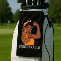 Ms Warrior Unbreakable Multiple Sclerosis Awareness Black Women Golf Towel thumb 2