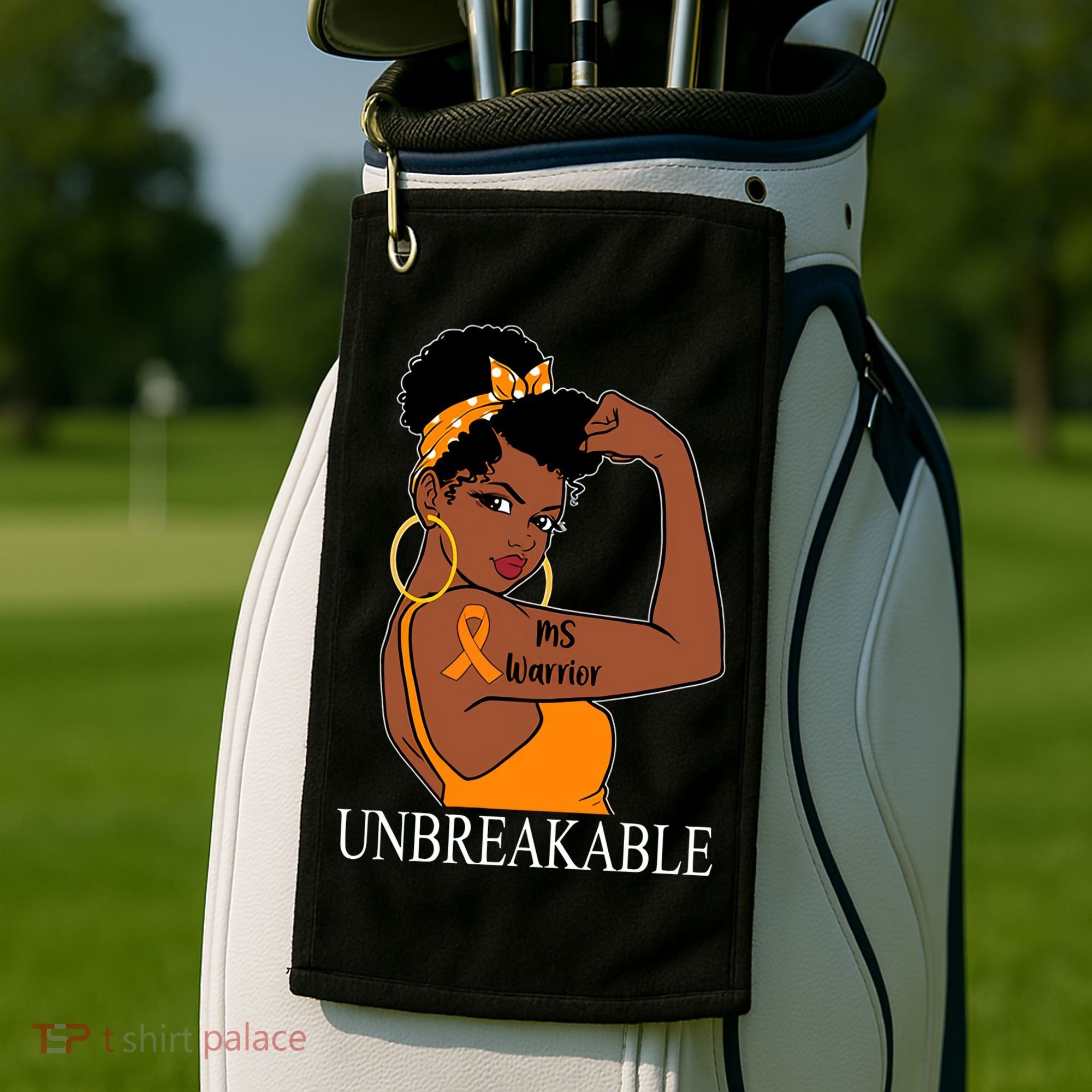 Ms Warrior Unbreakable Multiple Sclerosis Awareness Black Women Golf Towel