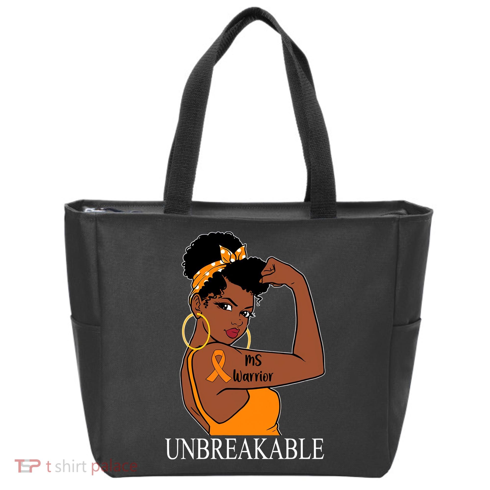 Ms Warrior Unbreakable Multiple Sclerosis Awareness Black Women Tote Bag