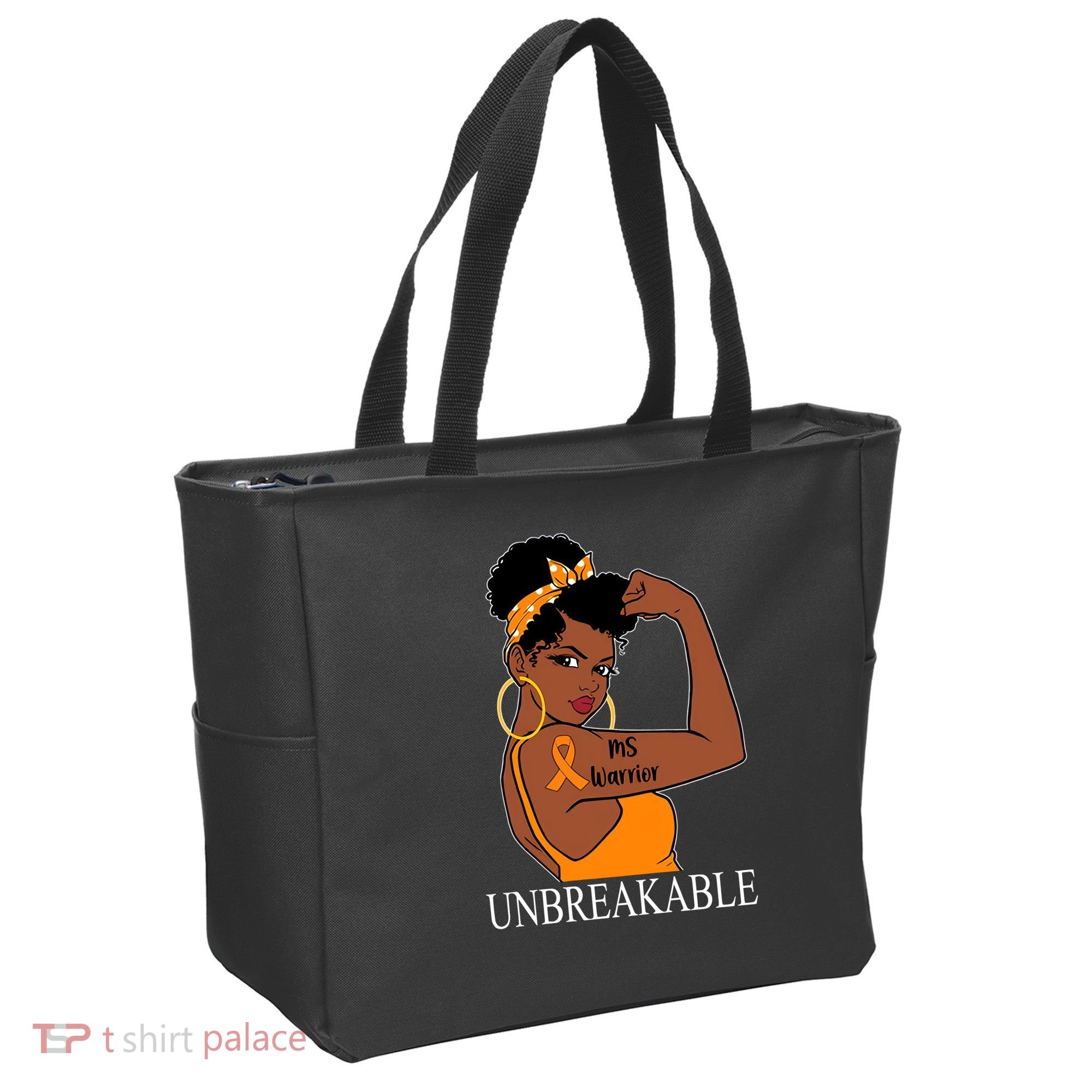 Ms Warrior Unbreakable Multiple Sclerosis Awareness Black Women Tote Bag