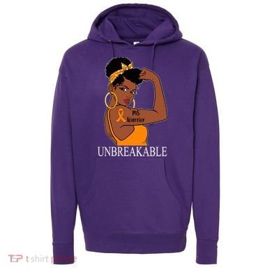 Ms Warrior Unbreakable Multiple Sclerosis Awareness Black Women Hoodie