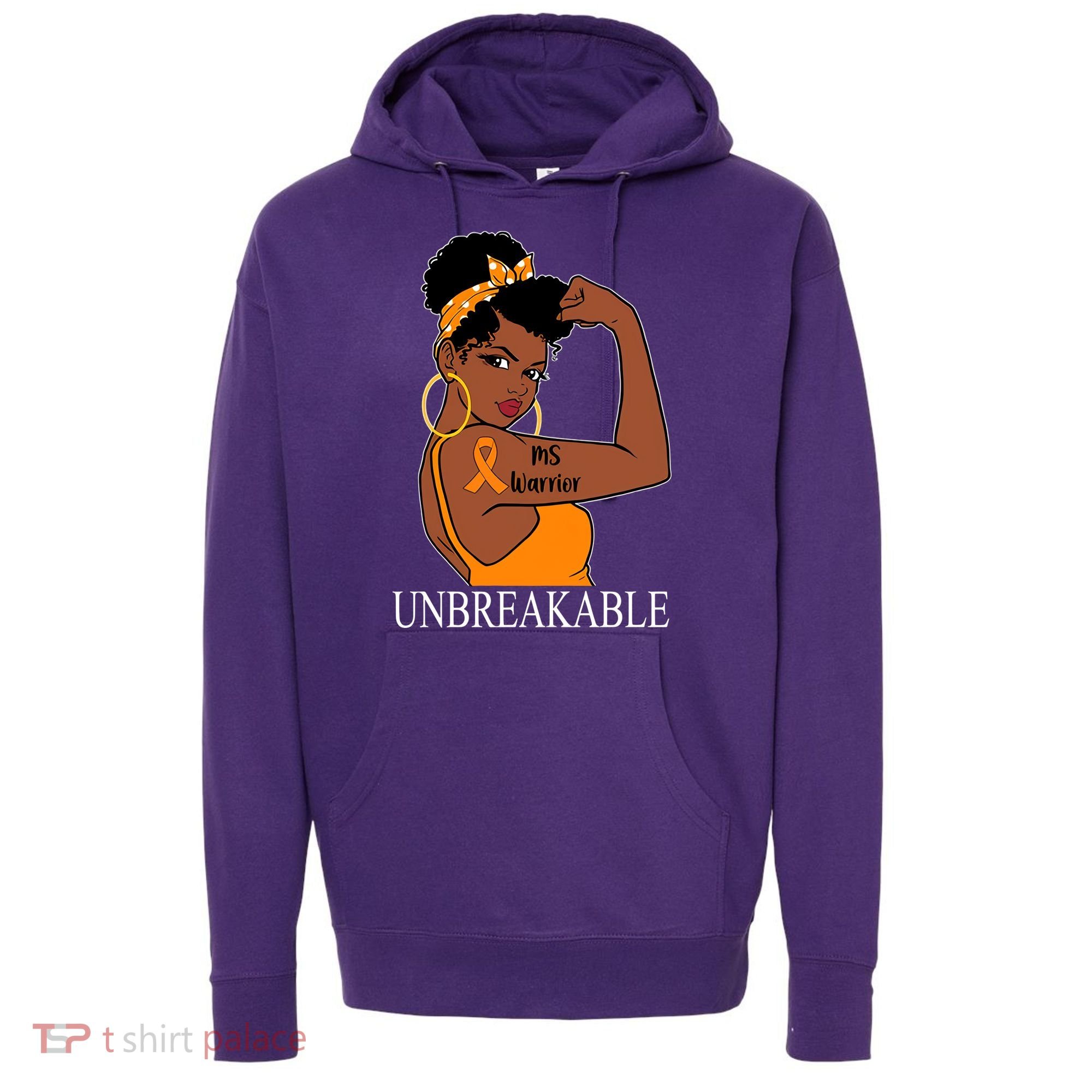 Ms Warrior Unbreakable Multiple Sclerosis Awareness Black Women Hoodie
