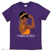 Ms Warrior Unbreakable Multiple Sclerosis Awareness Black Women T-Shirt thumb 0