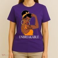 Ms Warrior Unbreakable Multiple Sclerosis Awareness Black Women T-Shirt thumb 4