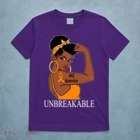 Ms Warrior Unbreakable Multiple Sclerosis Awareness Black Women T-Shirt thumb 5