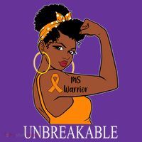 Ms Warrior Unbreakable Multiple Sclerosis Awareness Black Women Coaster thumb 2
