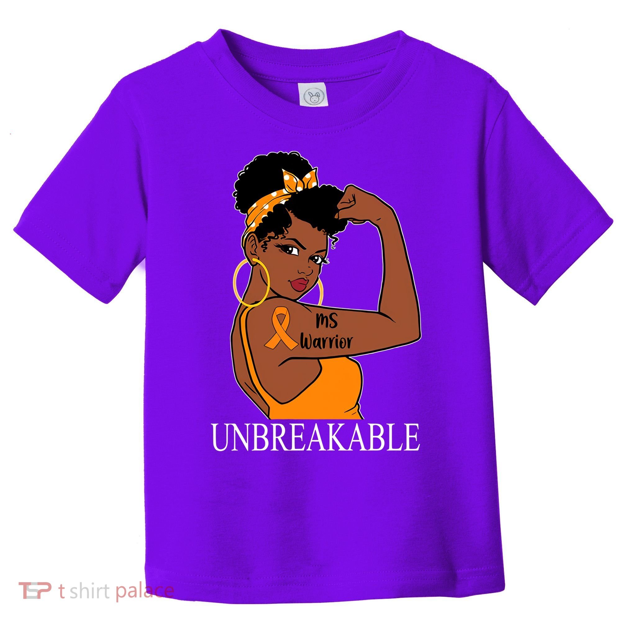 Ms Warrior Unbreakable Multiple Sclerosis Awareness Black Women Toddler T-Shirt