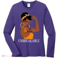 Ms Warrior Unbreakable Multiple Sclerosis Awareness Black Women Women's Long Sleeve Shirt thumb 0