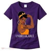 Ms Warrior Unbreakable Multiple Sclerosis Awareness Black Women Women's T-Shirt thumb 0