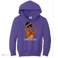 Ms Warrior Unbreakable Multiple Sclerosis Awareness Black Women Kids Hoodie thumb 0