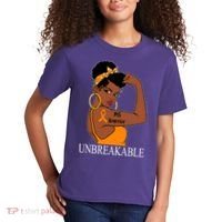 Ms Warrior Unbreakable Multiple Sclerosis Awareness Black Women Kids T-Shirt thumb 2