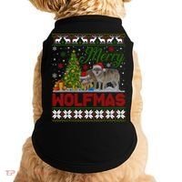 Merry Wolfmas Wolf Christmas Tree Funny Animal Lovers Xmas Doggie Tank thumb 0