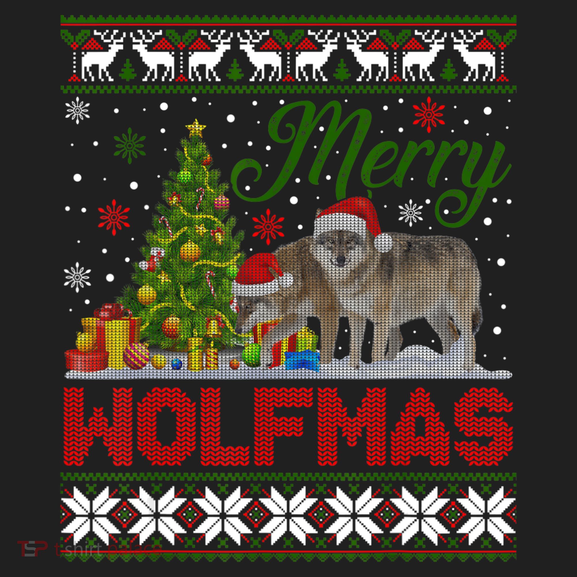 Merry Wolfmas Wolf Christmas Tree Funny Animal Lovers Xmas Tumbler