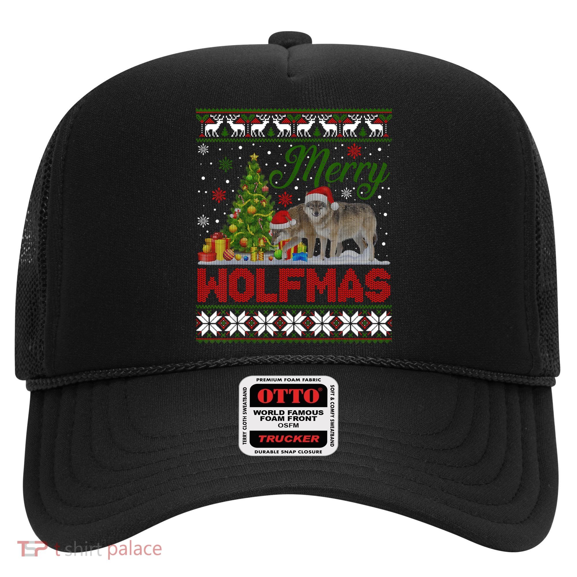 Merry Wolfmas Wolf Christmas Tree Funny Animal Lovers Xmas Hat