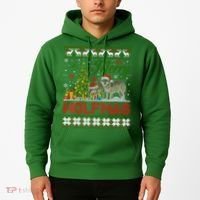 Merry Wolfmas Wolf Christmas Tree Funny Animal Lovers Xmas Hoodie thumb 2