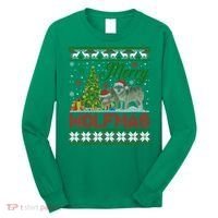 Merry Wolfmas Wolf Christmas Tree Funny Animal Lovers Xmas Long Sleeve Shirt thumb 0