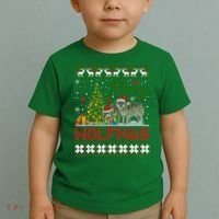 Merry Wolfmas Wolf Christmas Tree Funny Animal Lovers Xmas Toddler T-Shirt thumb 2