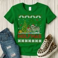Merry Wolfmas Wolf Christmas Tree Funny Animal Lovers Xmas Women's T-Shirt thumb 3