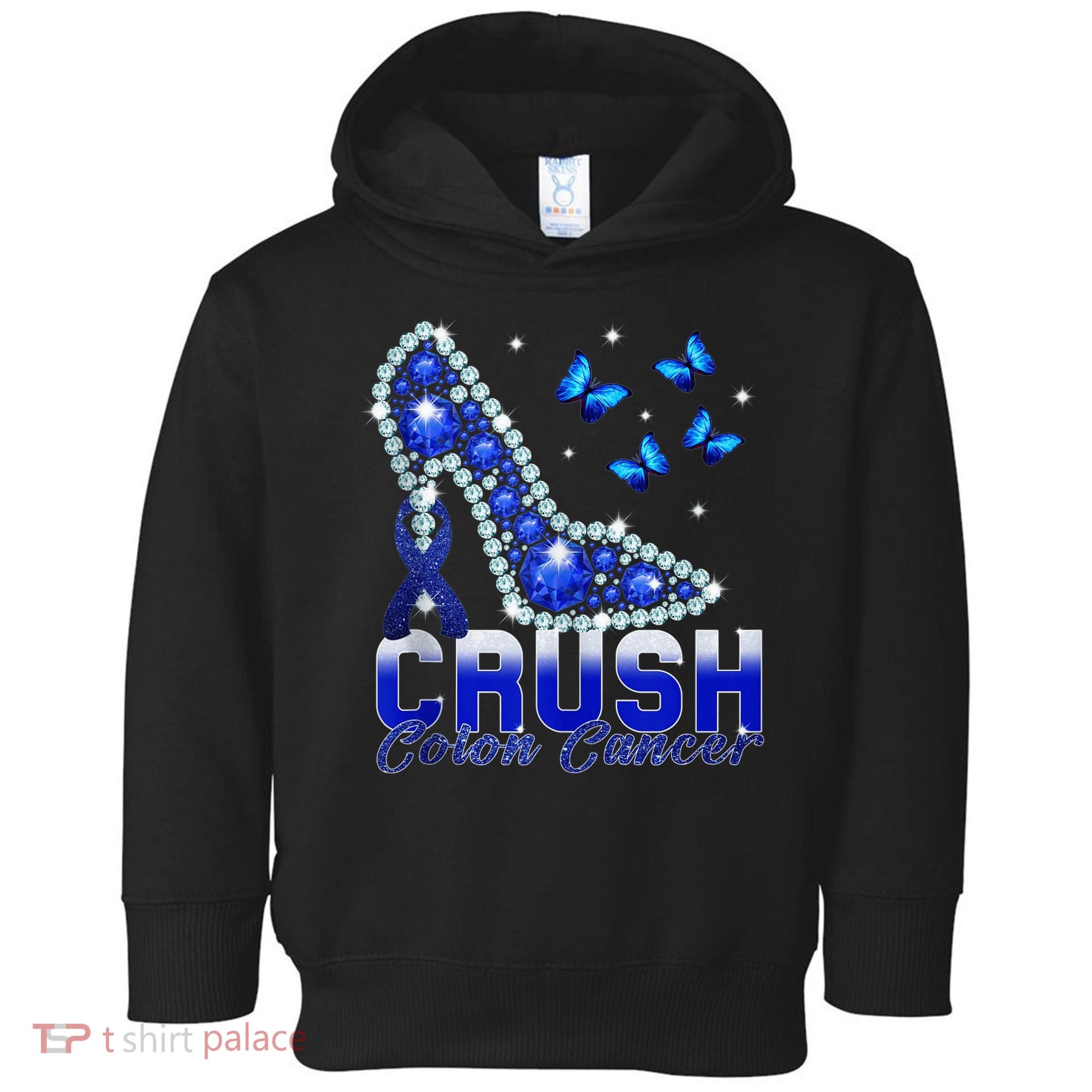 March We Wear Blue Crush Colon Cancer Awareness Month Toddler Hoodie