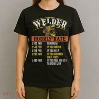 Metal Worker Welding MIG Welder Funny Welder Hourly Rate T-Shirt thumb 4