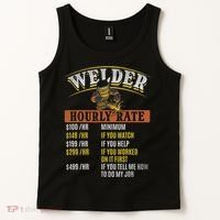 Metal Worker Welding MIG Welder Funny Welder Hourly Rate Tank Top thumb 2