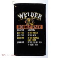 Metal Worker Welding MIG Welder Funny Welder Hourly Rate Golf Towel thumb 0