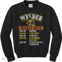 Metal Worker Welding MIG Welder Funny Welder Hourly Rate Kids Sweatshirt thumb 0