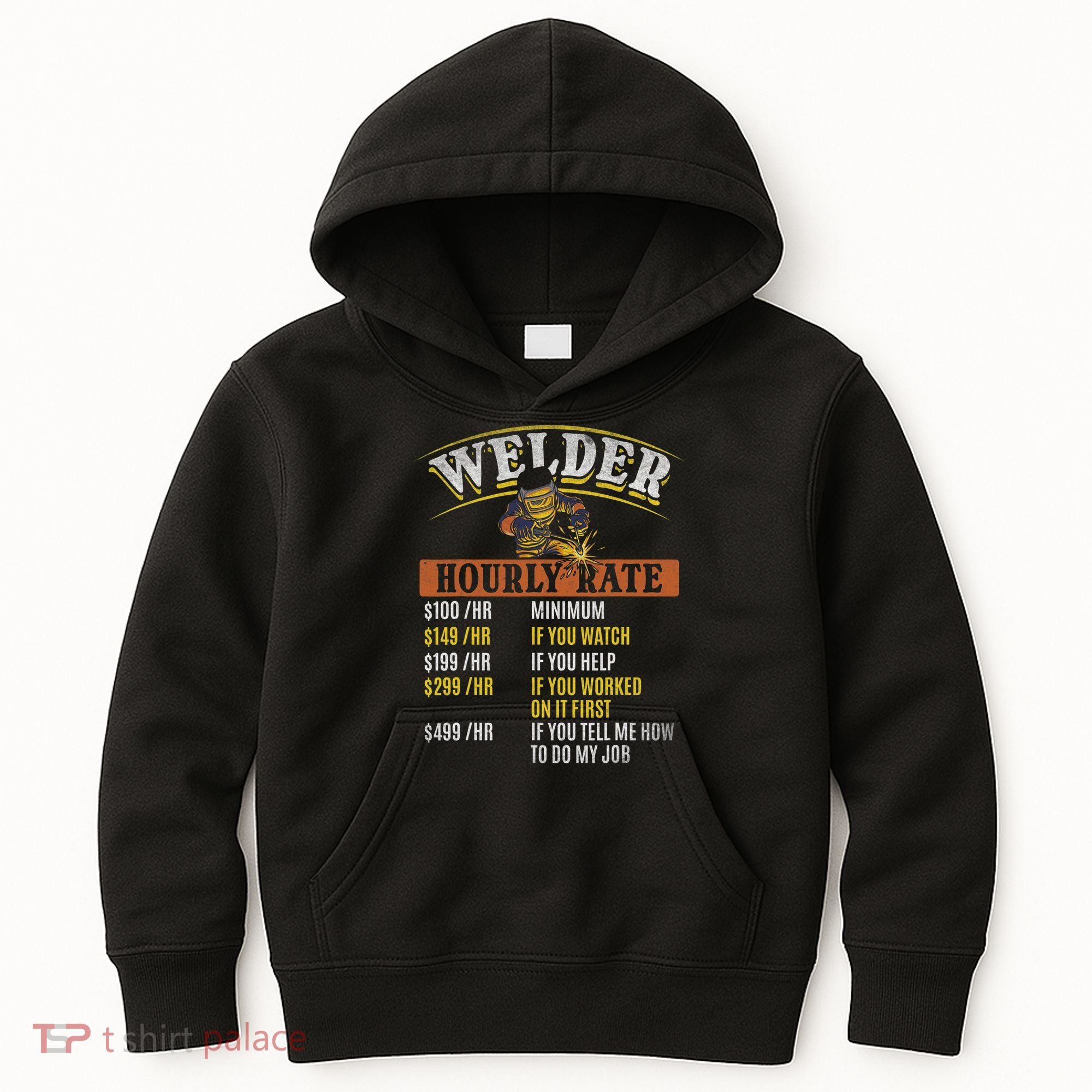Metal Worker Welding MIG Welder Funny Welder Hourly Rate Kids Hoodie
