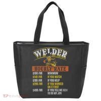 Metal Worker Welding MIG Welder Funny Welder Hourly Rate Tote Bag thumb 0