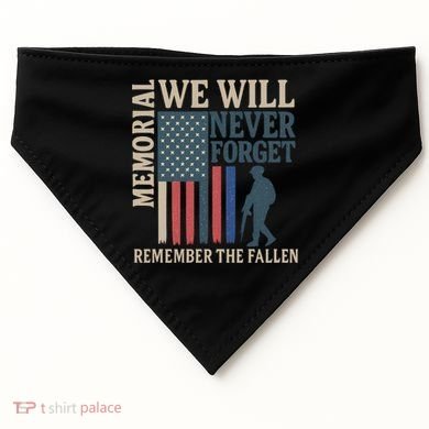 Memorial We Will Never Forget USA-Made Doggie Bandana