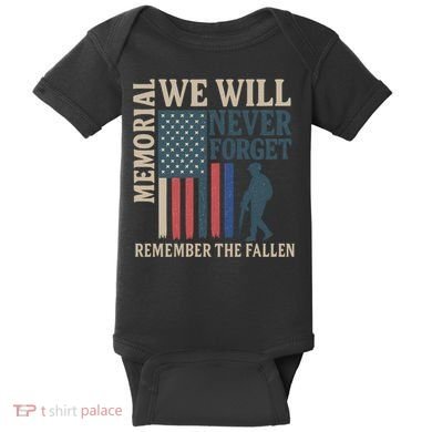 Memorial We Will Never Forget Baby Bodysuit