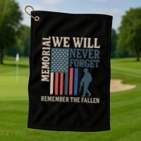 Memorial We Will Never Forget Golf Towel thumb 1