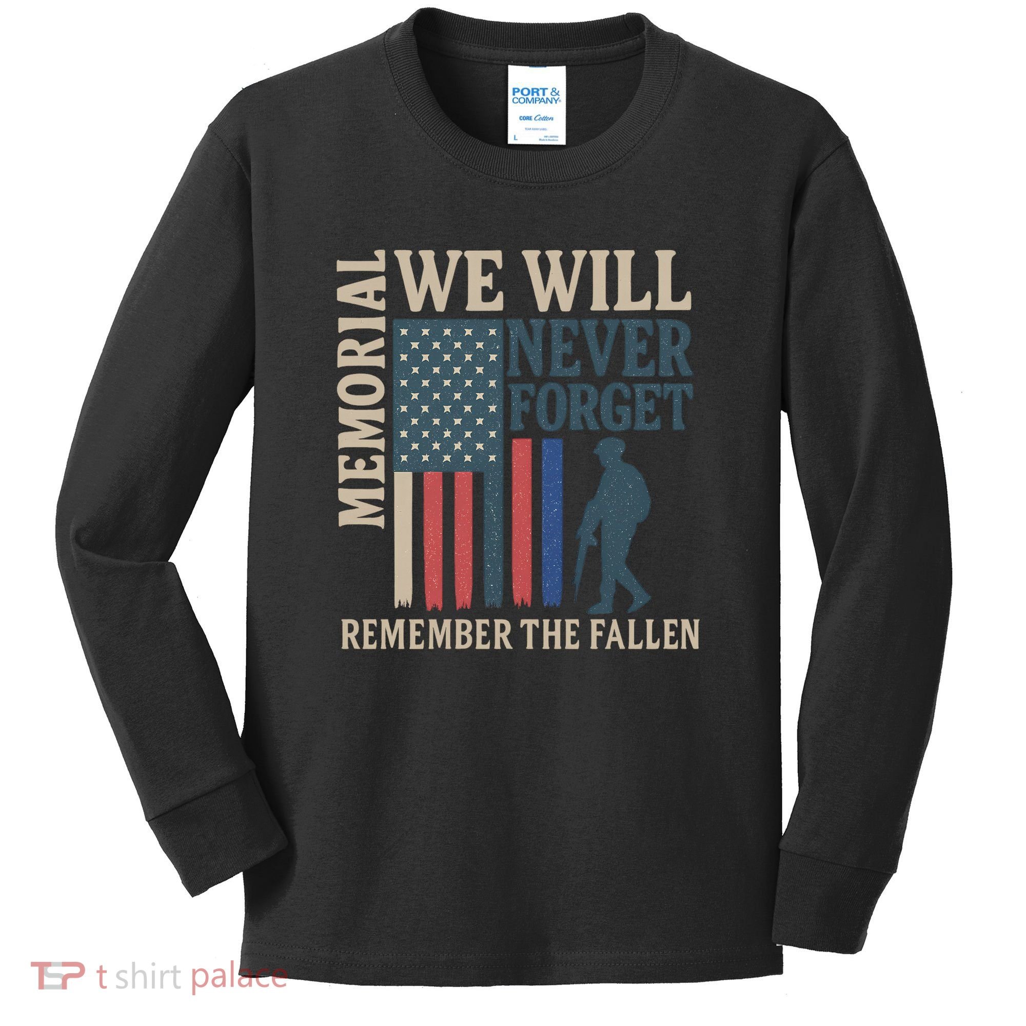 Memorial We Will Never Forget Kids Long Sleeve Shirt