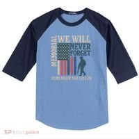Memorial We Will Never Forget Raglan Baseball Sleeve Shirt thumb 0