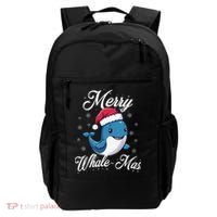 Merry Whalemas Whale With Santa Hat Orcas Christmas Puns Backpack thumb 0