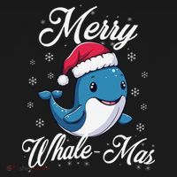 Merry Whalemas Whale With Santa Hat Orcas Christmas Puns Women's Hoodie thumb 2