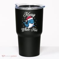 Merry Whalemas Whale With Santa Hat Orcas Christmas Puns Tumbler thumb 0