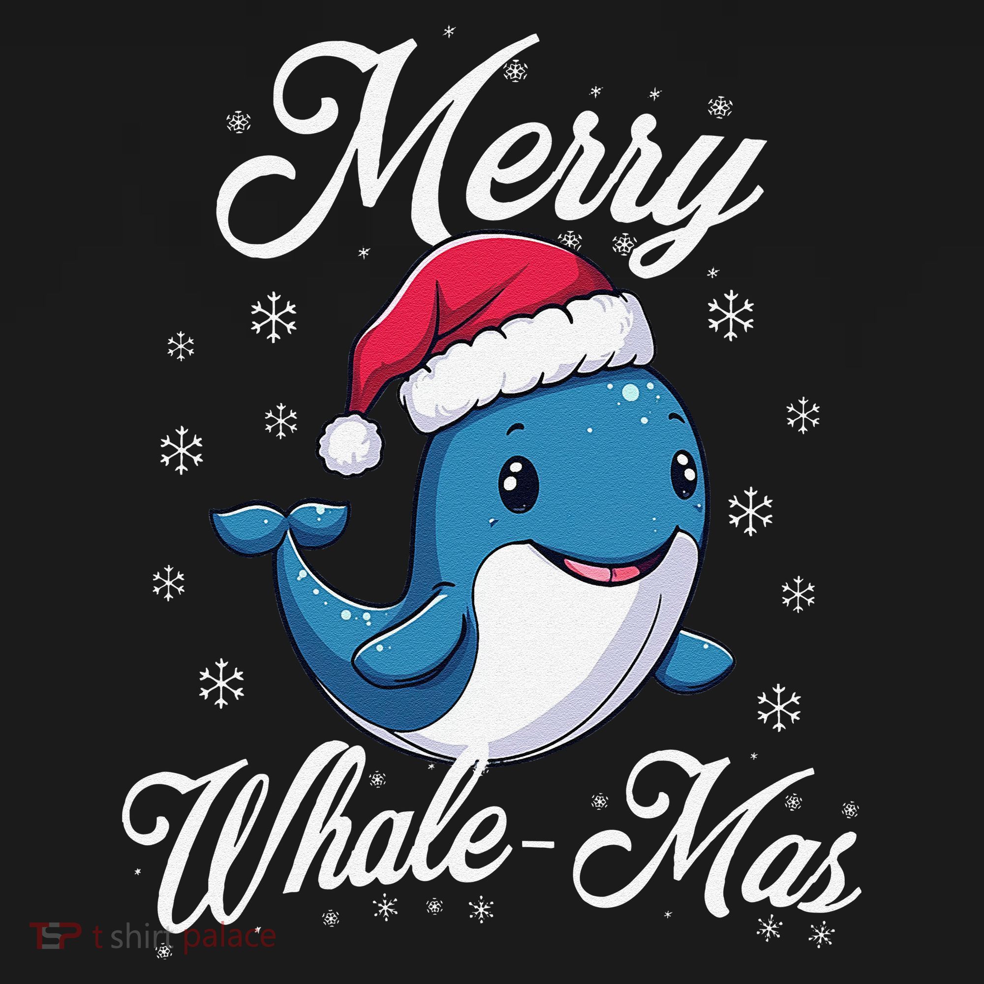Merry Whalemas Whale With Santa Hat Orcas Christmas Puns Women's Tank Top