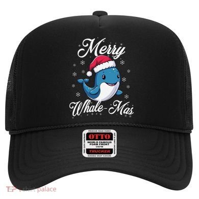 Merry Whalemas Whale With Santa Hat Orcas Christmas Puns Hat