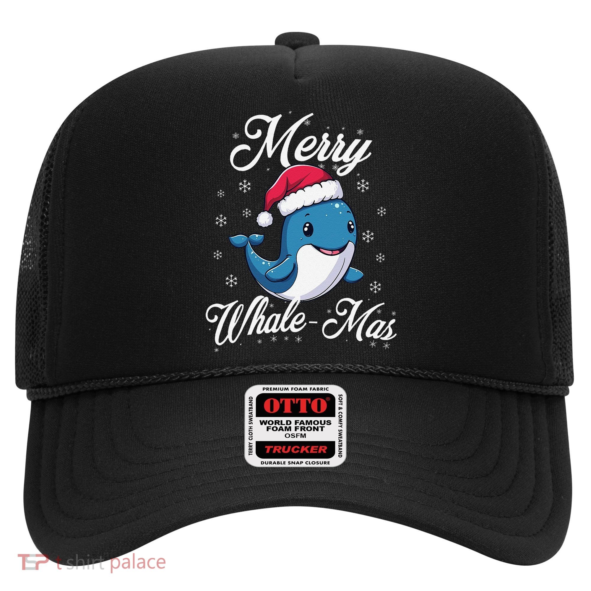 Merry Whalemas Whale With Santa Hat Orcas Christmas Puns Hat
