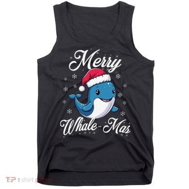 Merry Whalemas Whale With Santa Hat Orcas Christmas Puns Tank Top