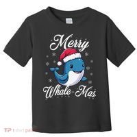 Merry Whalemas Whale With Santa Hat Orcas Christmas Puns Toddler T-Shirt thumb 0