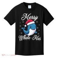 Merry Whalemas Whale With Santa Hat Orcas Christmas Puns Kids T-Shirt thumb 0