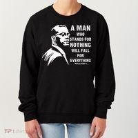 Malcolm X A Man Who Stands For Nothing Will Fall For Black History Month Women's Sweatshirt thumb 0