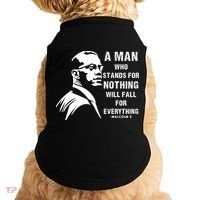 Malcolm X A Man Who Stands For Nothing Will Fall For Black History Month Doggie Tank thumb 0
