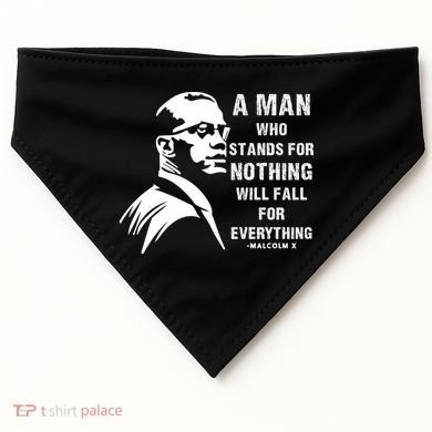 Malcolm X A Man Who Stands For Nothing Will Fall For Black History Month USA-Made Doggie Bandana